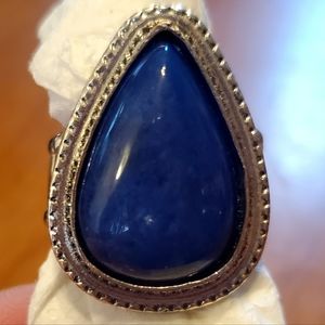 Paparazzi blue stone silver ring, one size fits all.